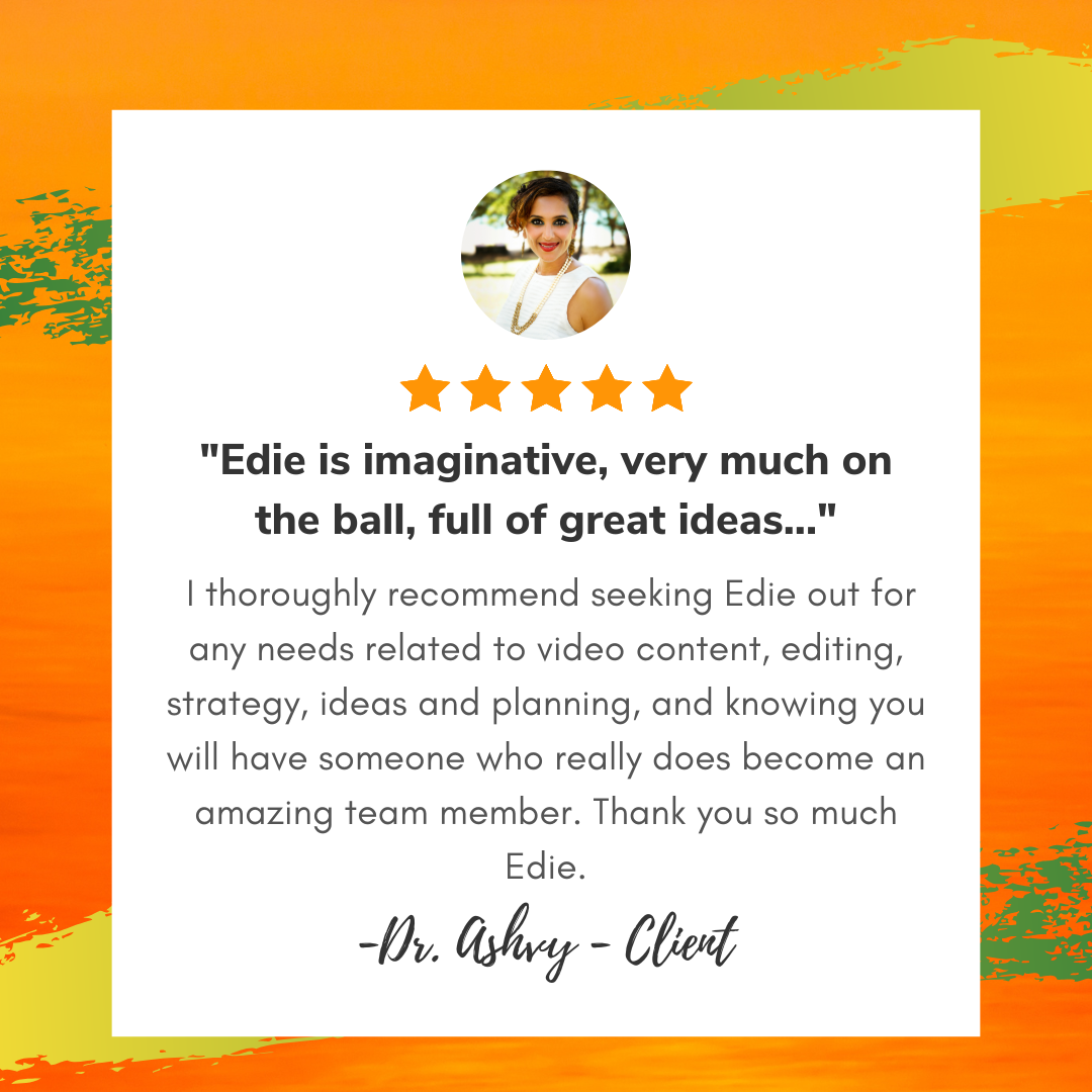 Ashvy colorful card with a profile image of a person and testimonial quote