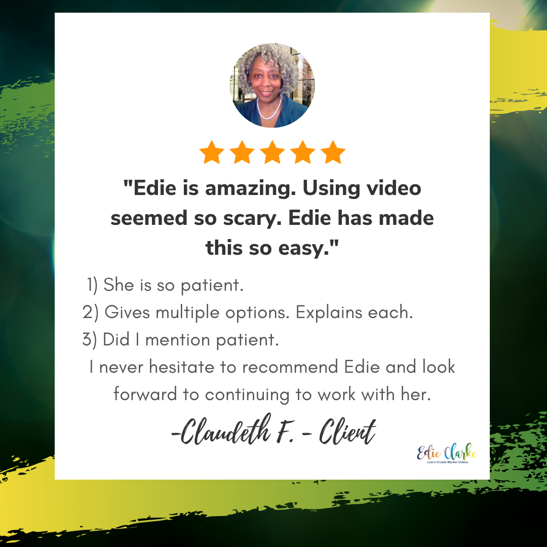 Claudeth colorful card with a profile image of a person and testimonial quote