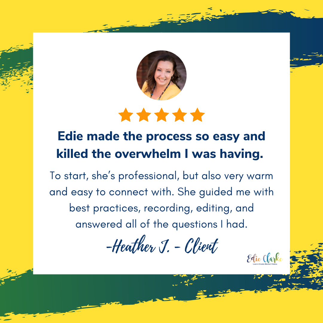 Heather colorful card with a profile image of a person and testimonial quote