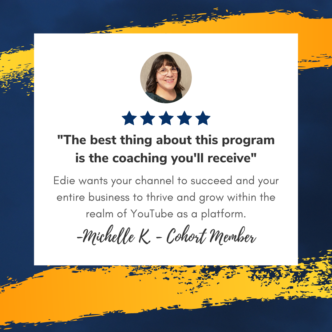 Michelle colorful card with a profile image of a person and testimonial quote