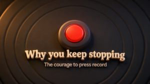black background with red recording button