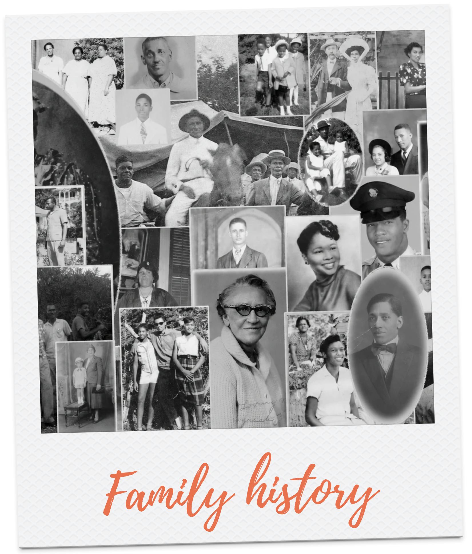 Family photo collage representing Edie Clarke’s interest in family history