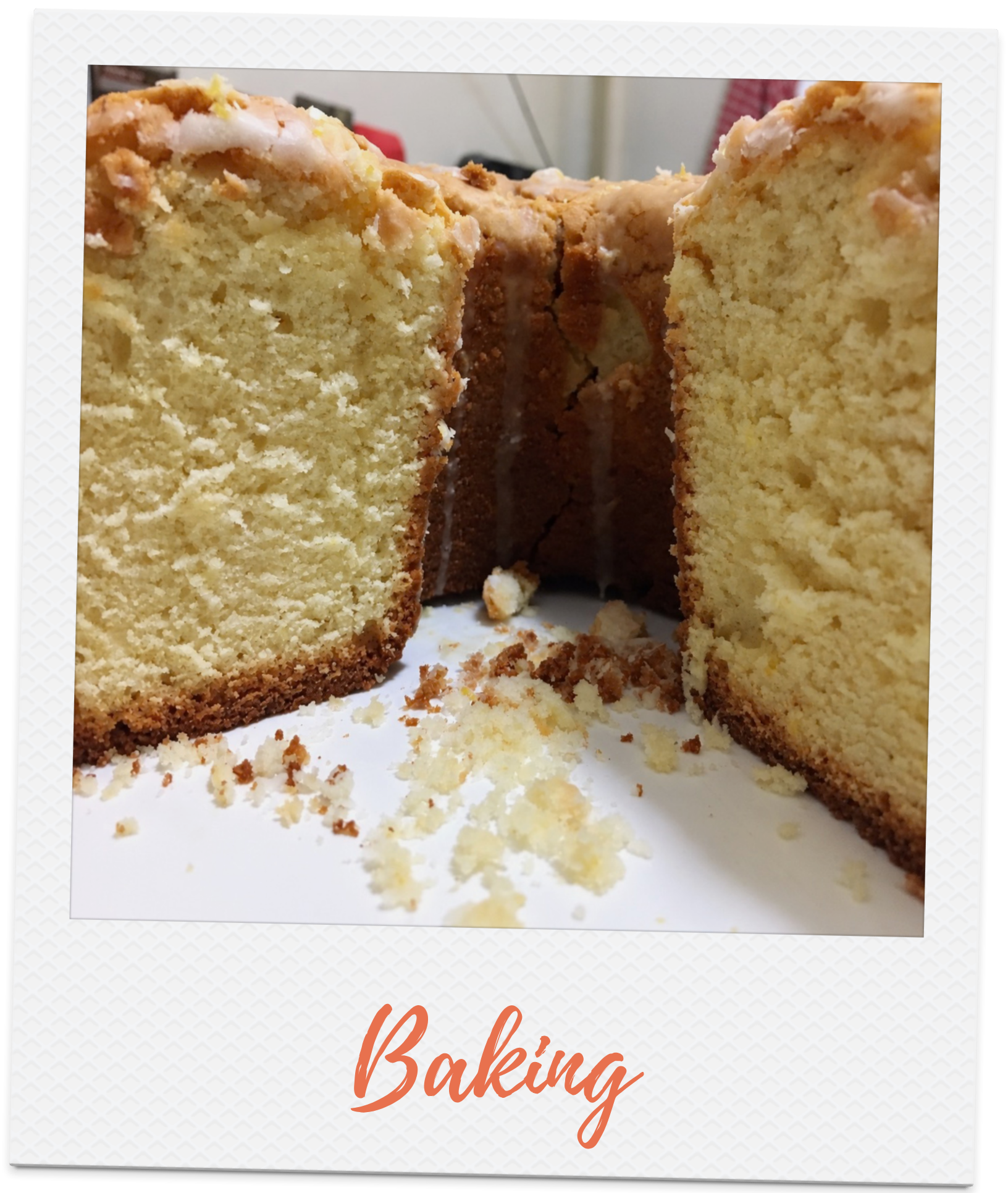 1. Freshly baked pound cake representing Edie Clarke’s love of baking
