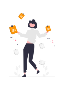 illustration of a woman juggling multiple things